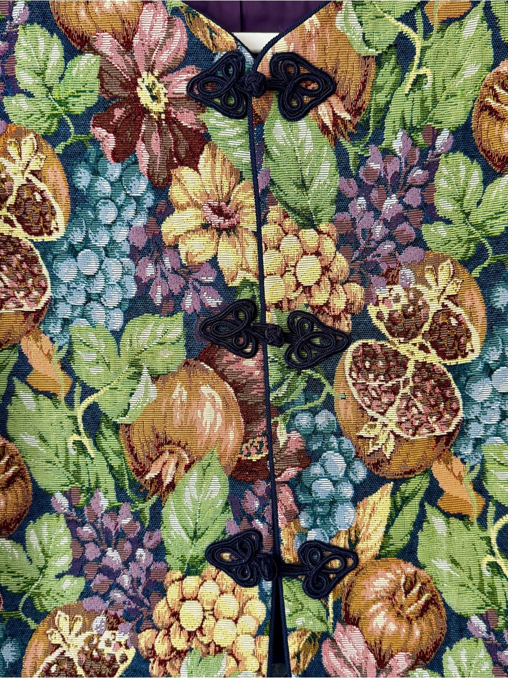 Vintage Doncaster Jacquard Tapestry Fruit Embroidered Cropped Blazer Jacket – 12 - Picture 4 of 8